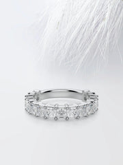 Asscher Cut Moissanite 3/4 Diamond Wedding Band for Women Mapple Gems